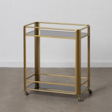 Wózek Kuchenny 66 x 36,5 x 77 cm Szkło Złoty Metal