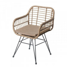 Záhradná stolička Ariki 57 x 62 x 80 cm rattan syntetyczny Stal Grafit