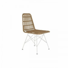 Záhradná stolička DKD Home Decor Brązowy Metal rattan syntetyczny Biały (47 x 51 x 85 cm)