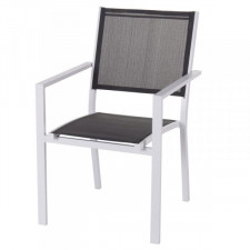 Záhradná stolička Thais 55,2 x 60,4 x 86 cm Szary Aluminium Biały
