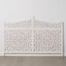 Zagłówek do łóżka 180 x 123 cm Drewno Biały DMF
