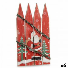 Zawieszka ozdobna Znak Święty Mikołaj Światło LED Czerwony Plastikowy Drewno MDF 34,7 x 4 x 60 cm (6