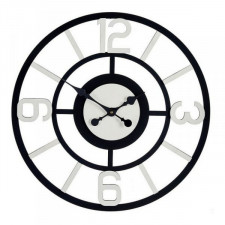 Zegar Ścienny Biały Czarny Metal MDF (60 x 3,5 x 60 cm)