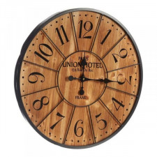 Zegar Ścienny Czarny Ceimnobrązowy Metal Drewno (60 x 4,5 x 60 cm)