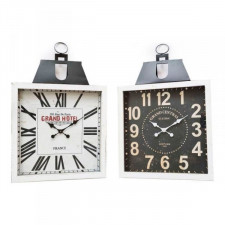Zegar Ścienny DKD Home Decor 60 x 6 x 89 cm Szkło Czarny Biały Żelazo Tradycyjny Drewno MDF (2 Sztuk