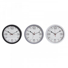 Zegar Ścienny DKD Home Decor Biały Czarny Szary Biały/Czarny PVC Metal Szkło 3 Części 30 x 40 cm 30 