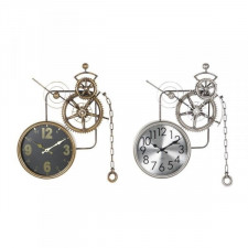 Zegar Ścienny DKD Home Decor Koła zębate Szkło Żelazo 50 x 7 x 62 cm (2 Sztuk)