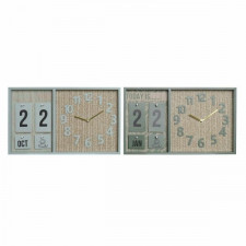 Zegar Ścienny DKD Home Decor Kolor Zielony Drewno polipropylen Plastikowy Drewno MDF Tropikalny 40 x