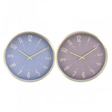 Zegar Ścienny DKD Home Decor Niebieski Kasztanowy Aluminium Nowoczesny 30 x 4 x 30 cm (2 Sztuk)