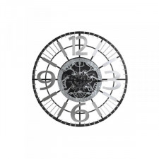 Zegar Ścienny DKD Home Decor Srebrzysty Czarny Żelazo (80 x 7 x 80 cm)