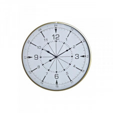 Zegar Ścienny DKD Home Decor Szkło Złoty Metal Biały Kompas (60 x 3 x 60 cm)
