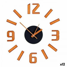 Zegar Ścienny Naklejka Brąz ABS Ø 35 cm (12 Sztuk)