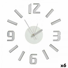 Zegar Ścienny Naklejka Srebrzysty ABS EVA Ø 35 cm (6 Sztuk)