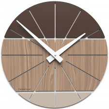 zegar ścienny orzech włoski i brąz 35 cm benja-cub calleadesign (10-029-85)