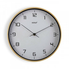 Zegar Ścienny Versa Drewno Biały 30,5 x 4,3 x 30,5 cm Kwarc Poliuretan