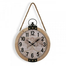 Zegar Ścienny Versa Mapamundi 40 x 6,5 x 47 cm Drewno MDF