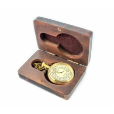 Zegarek z łańcuszkiem w pudełku drewnianym - CLK-0703
