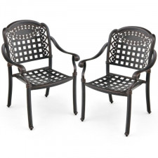 zestaw 2 krzeseł ogrodowych z podłokietnikami