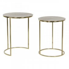 Zestaw 2 stołów DKD Home Decor Złoty Metal Aluminium 46 x 46 x 58 cm