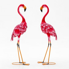 Zestaw 2 szt. figurek ogrodowych Flamingi