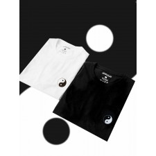 zestaw 2 t-shirtów męskich mystars tao biały / czarny