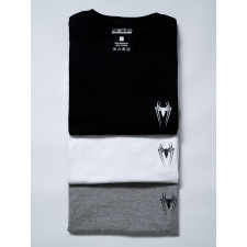 Zestaw 3 T-Shirtów Męskich Czarny / Biały / Szary MyStars Spider Logo