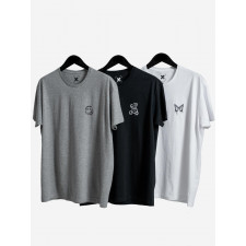 Zestaw 3 T-Shirtów Męskich Czarny / Szary / Biały Point X Mini Graph