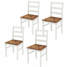 Zestaw 4 krzeseł do kuchni jadalni białe