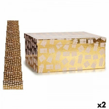 zestaw dekoracyjnych pudełek zestaw akcesoriów na prezent Złoty Karton (2 Sztuk)