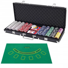 Zestaw do pokera 500 żetonów karty walizka