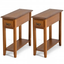 Zestaw dwóch drewnianych stolików bocznych 60 x 25 x 60,5 cm