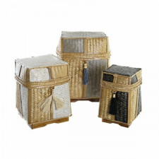 zestaw koszyków DKD Home Decor Naturalny 33 x 33 x 40 cm Bambus 32 x 32 x 40 cm Boho