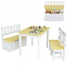 zestaw mebli dziecięcych stolik + 2 krzesła + ławka