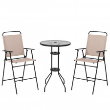 Zestaw mebli ogrodowych 2 krzesła + stolik barowy