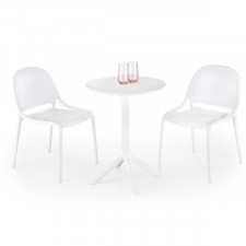 Zestaw mebli ogrodowych, stół Calvo + 2 krzesła K532, biały mat 