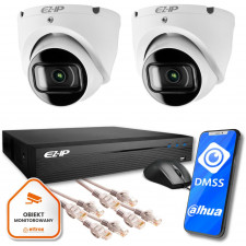 Zestaw monitoringu IP Eco 2T EZ-IP by Dahua 2 kamer 2K EZI-T140-F2 z usługą montażu