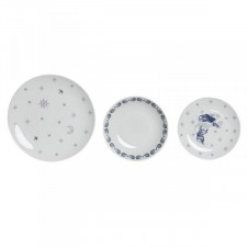 Zestaw Obiadowy DKD Home Decor Niebieski Biały Porcelana 18 Części 27 x 27 x 3 cm