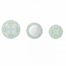 Zestaw Obiadowy DKD Home Decor Niebieski Kolor Zielony Niebieskie / Zielone Porcelana Arabia 18 Częś