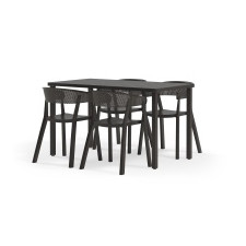 Zestaw ogrodowy Somero, stół + 4 krzesła, czarny