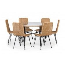 zestaw ogrodowy stół + 6 krzeseł kavi, deva technorattan