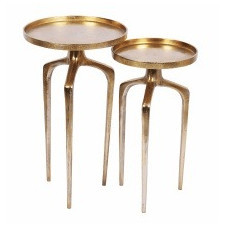 Zestaw okrągłych stolików abstract złote handmade