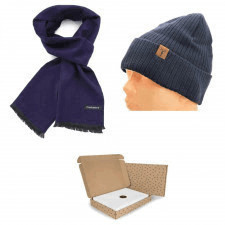 zestaw prezentowy dla mężczyzny - czapka zimowa + szalik kaszmirowy + eleganckie pudełko