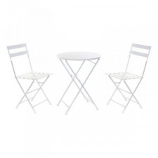 Zestaw Stołowy z 2 Krzesłami DKD Home Decor Biały Metal 80 cm 60 x 60 x 70 cm (3 pcs)