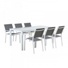 Zestaw Stołowy z 6 Krzesłami DKD Home Decor 180 x 90 x 75 cm Aluminium