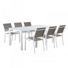 Zestaw Stołowy z 6 Krzesłami DKD Home Decor Zewnętrzny Aluminium (180 x 90 x 75 cm)