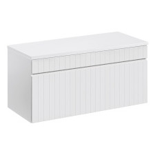 Zestaw szafka pod umywalkę z blatem Liberty White 100 cm, lamele, biała
