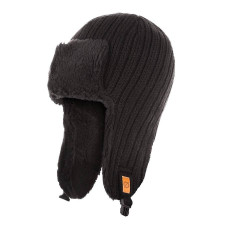 Zimowa czapka uszatka z polarem Brødrene cz3 czarna 9914