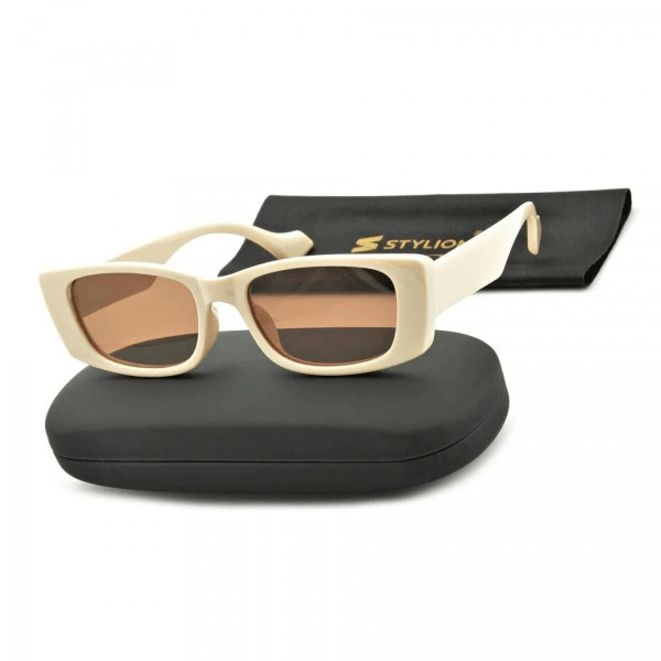 kremowe damskie okulary przeciwsłoneczne stv-356