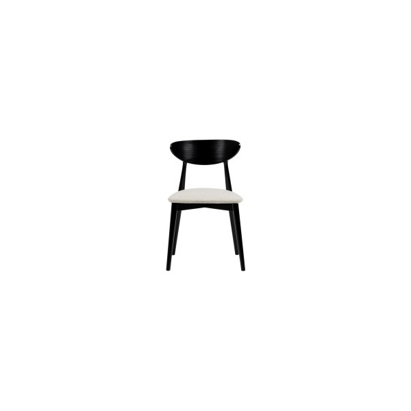 krzesło drewniane do jadalni diuna, czarne/jasnobeżowe