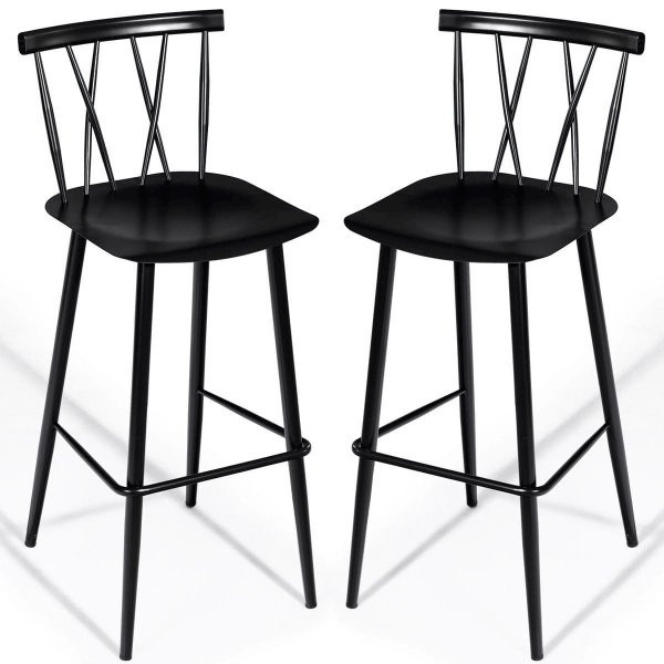 metalowe krzesła barowe 48 x 40 x 105 cm zestaw 2 sztuk